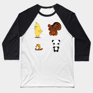 Cute Animal Sticker Pack Baseball T-Shirt